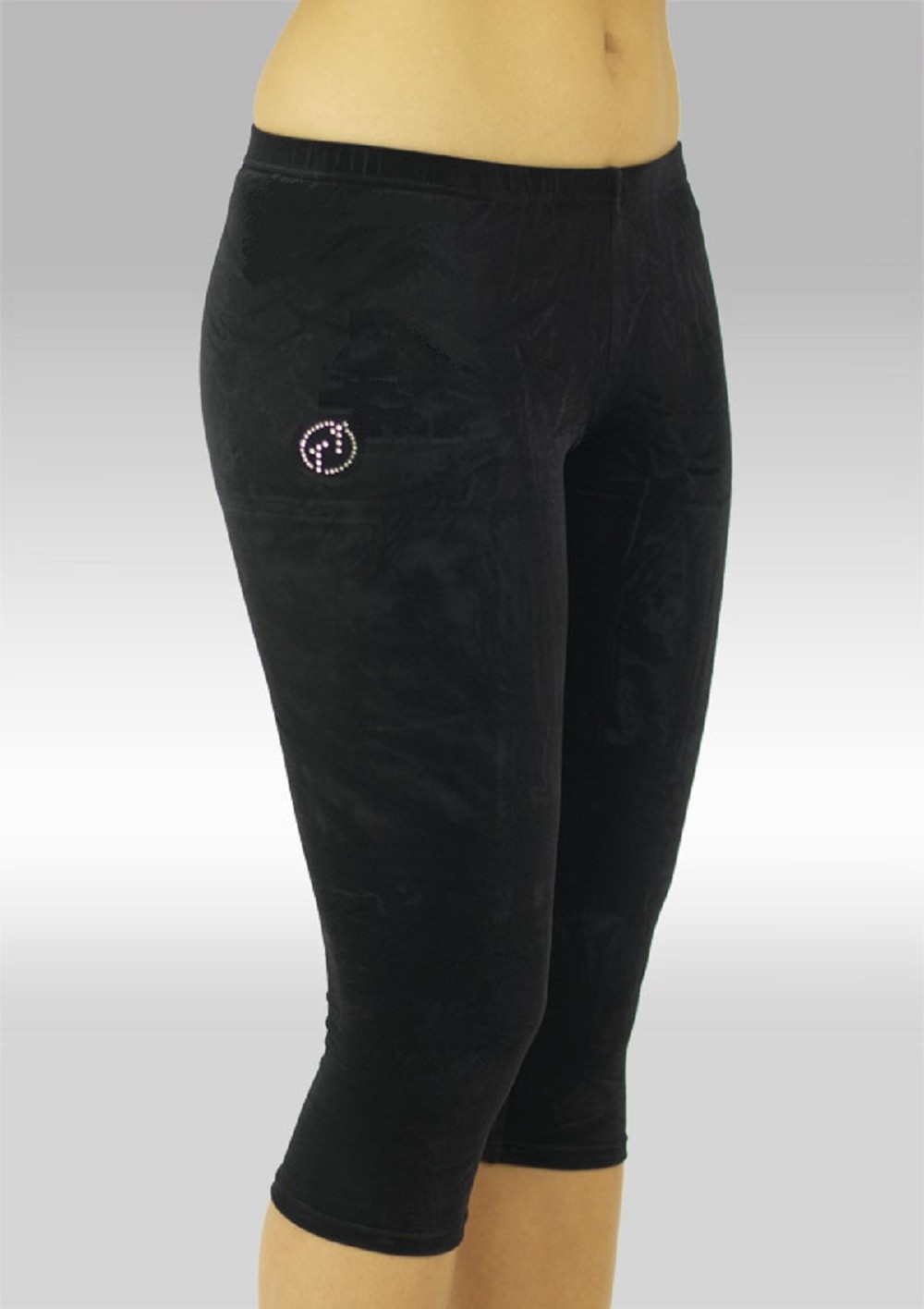 Collant gymnastique 3/4 velours lisse noir K754zw
