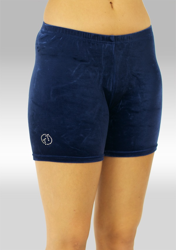 Collant court gymnastique velours bleu K756ma
