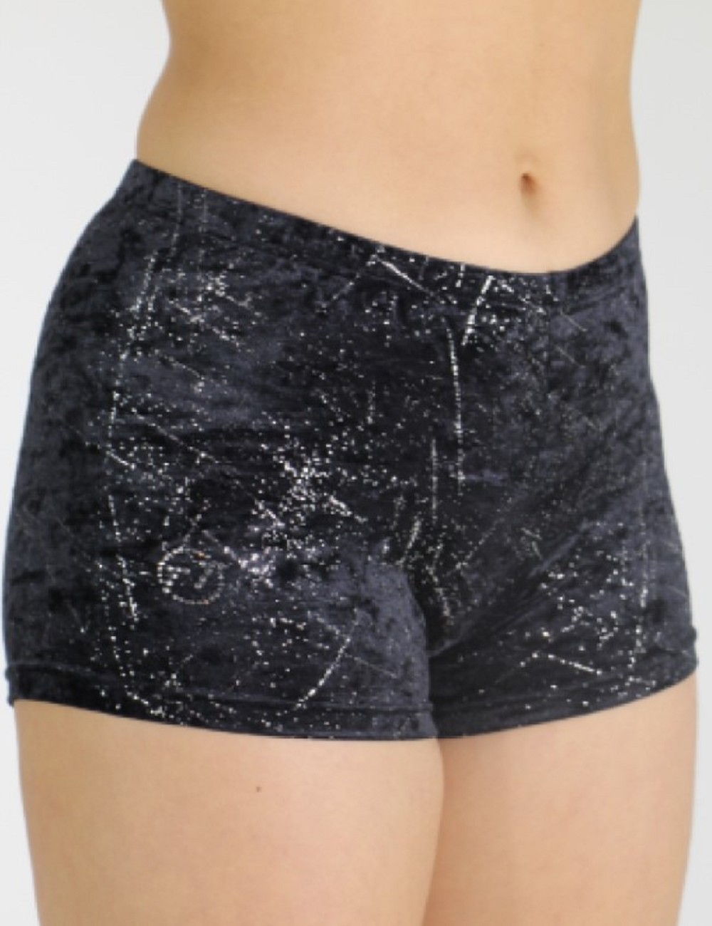 collant de gymnastique Hotpants velours noir scintillant 758137