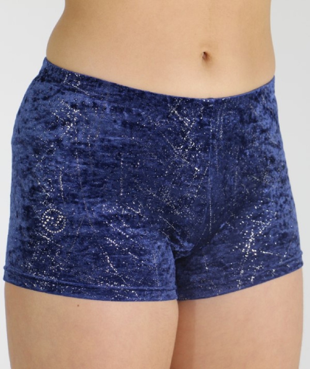 collant de gymnastique Hotpants velours bleu scintillant 758149