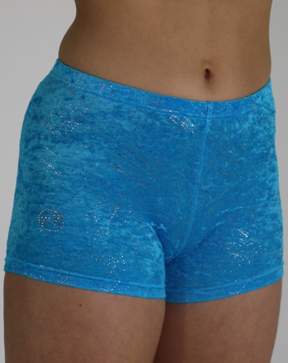collant de gymnastique Hotpants velours turquoise scintillant 758188