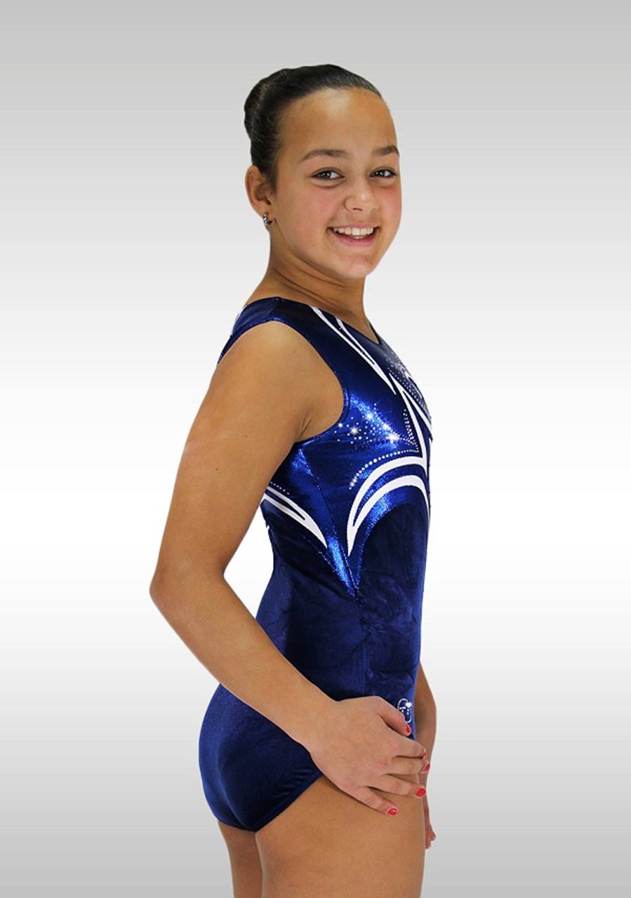 Justaucorps V747 bleu/ blanc