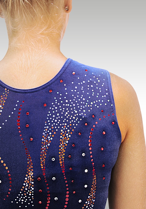 Justaucorps Sans Manches en Velours Bleu V672