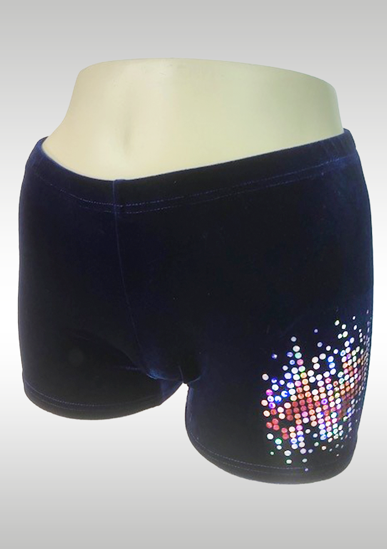 K756003 Velours bleu, paillettes rouges