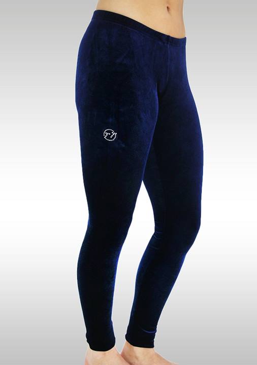 Legging lang marine velours
