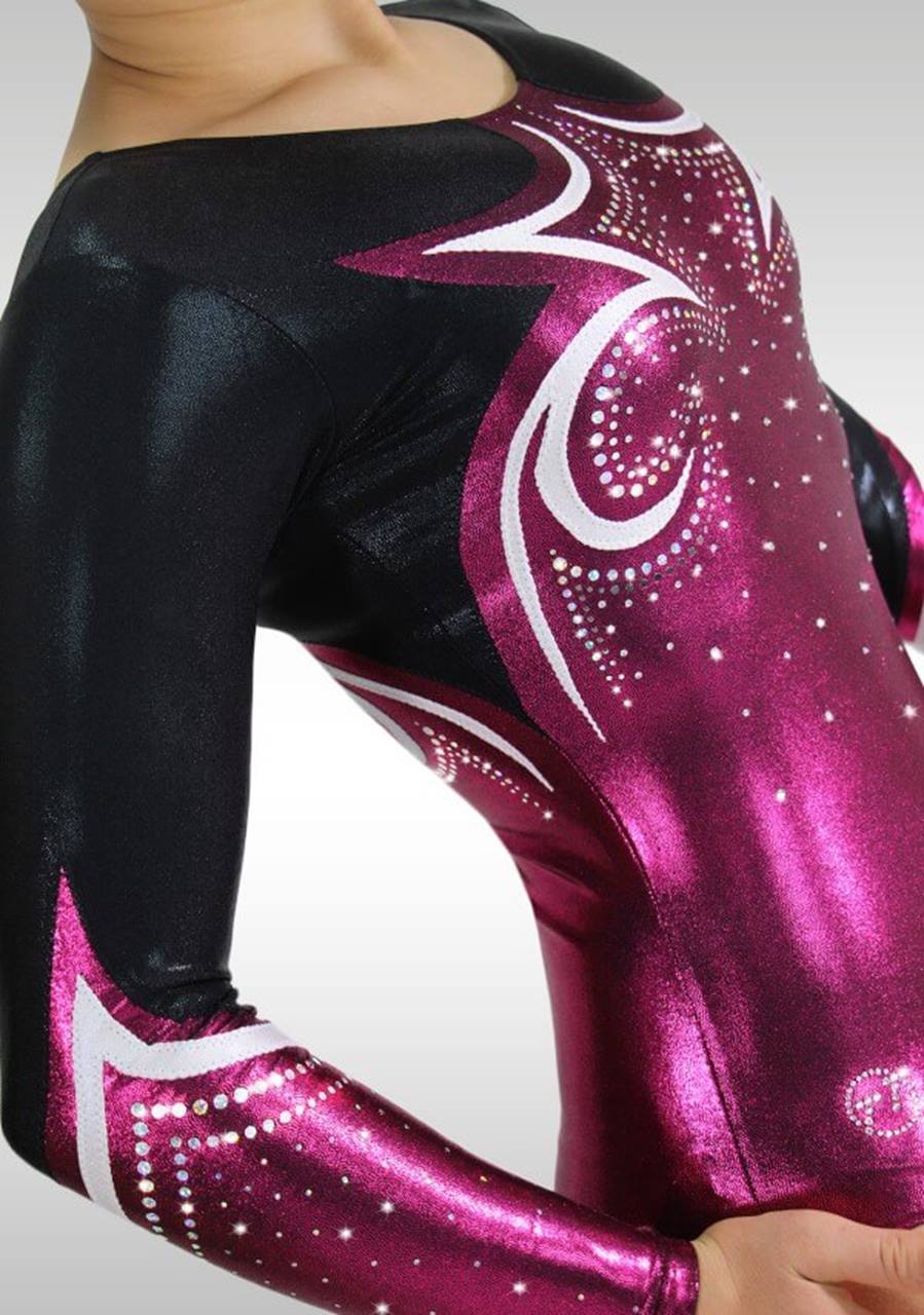 Justaucorps V771 aubergine/ noir